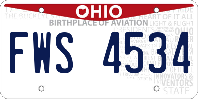 OH license plate FWS4534