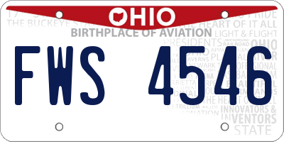 OH license plate FWS4546