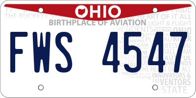 OH license plate FWS4547
