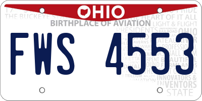 OH license plate FWS4553