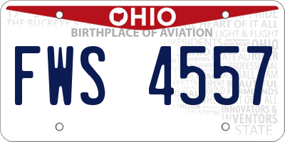 OH license plate FWS4557