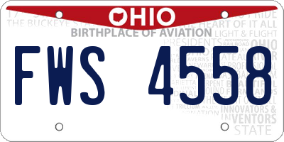 OH license plate FWS4558
