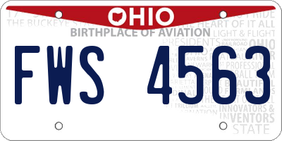 OH license plate FWS4563