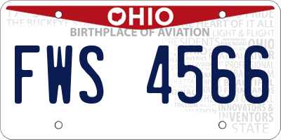 OH license plate FWS4566