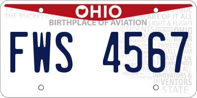 OH license plate FWS4567