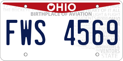 OH license plate FWS4569
