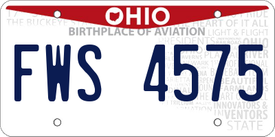 OH license plate FWS4575