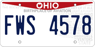 OH license plate FWS4578