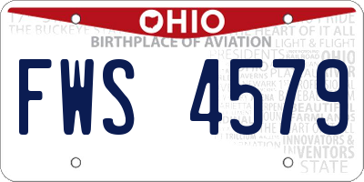 OH license plate FWS4579