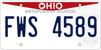 OH license plate FWS4589