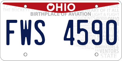 OH license plate FWS4590