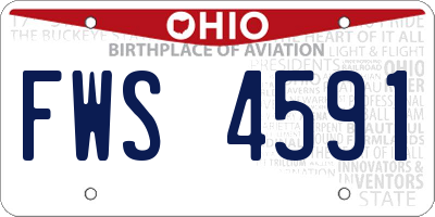 OH license plate FWS4591