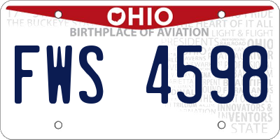 OH license plate FWS4598