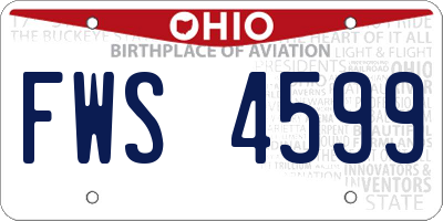 OH license plate FWS4599