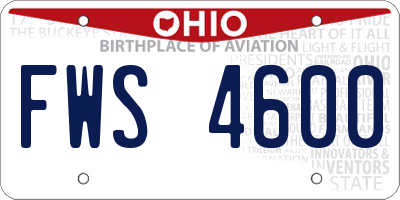 OH license plate FWS4600