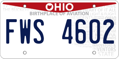 OH license plate FWS4602
