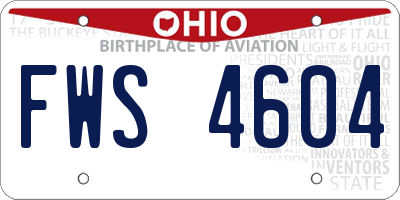 OH license plate FWS4604