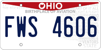 OH license plate FWS4606