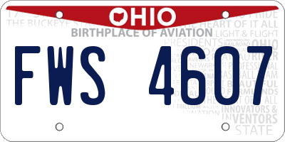 OH license plate FWS4607