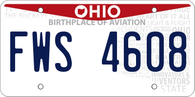 OH license plate FWS4608