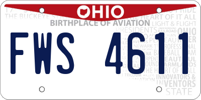 OH license plate FWS4611