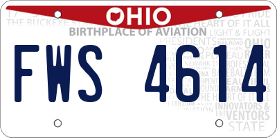 OH license plate FWS4614