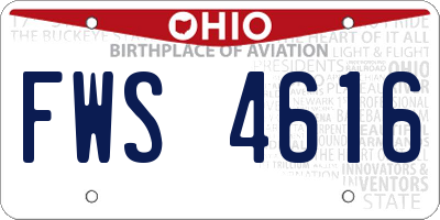 OH license plate FWS4616