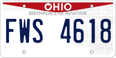 OH license plate FWS4618