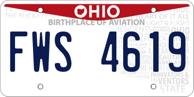 OH license plate FWS4619