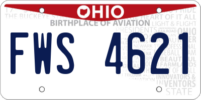 OH license plate FWS4621