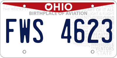 OH license plate FWS4623