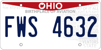 OH license plate FWS4632
