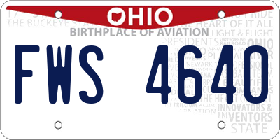 OH license plate FWS4640