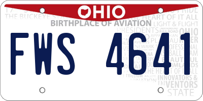 OH license plate FWS4641