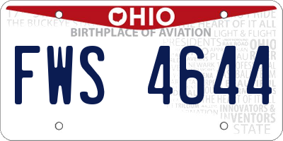 OH license plate FWS4644