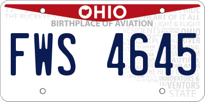 OH license plate FWS4645