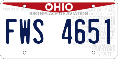 OH license plate FWS4651