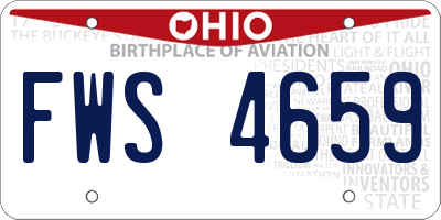 OH license plate FWS4659