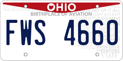 OH license plate FWS4660