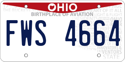 OH license plate FWS4664