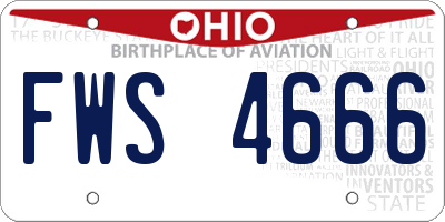 OH license plate FWS4666