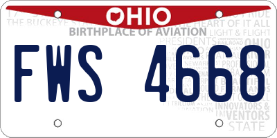 OH license plate FWS4668