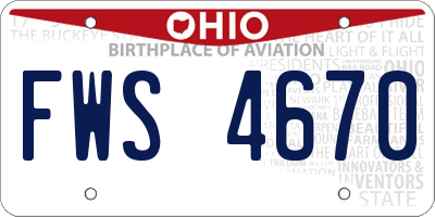 OH license plate FWS4670