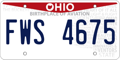 OH license plate FWS4675
