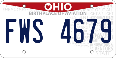OH license plate FWS4679