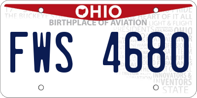 OH license plate FWS4680