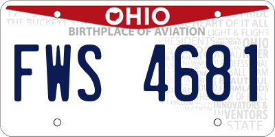 OH license plate FWS4681