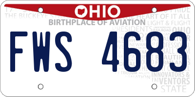 OH license plate FWS4683