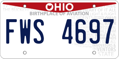 OH license plate FWS4697