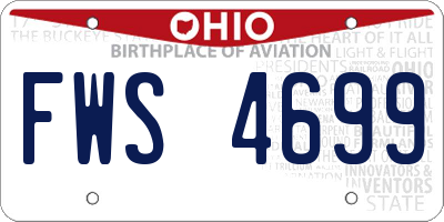 OH license plate FWS4699